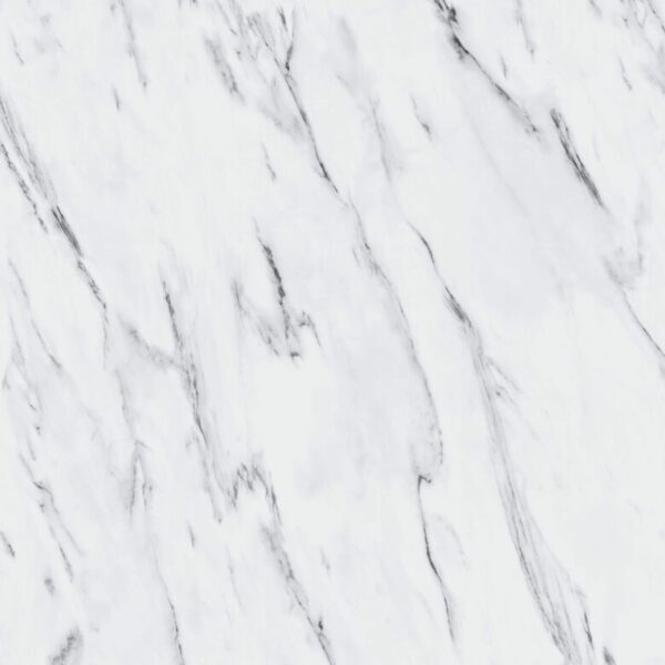 Panele Industry Tiles Statuario Marble – jasny marmur statuario z delikatnym użyleniem, efekt dużej płyty, klasa AC6, 1182,2 × 601 × 8 mm.